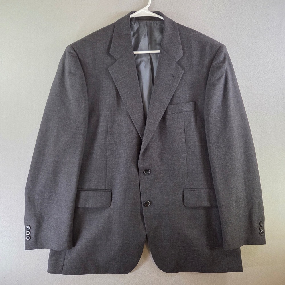 Alexandre London Savile Row Mens 44R Wool Blazer Charcoal Gray Suit Jacket